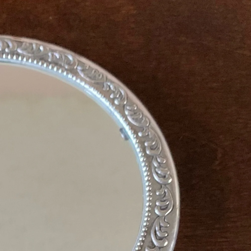 Vintage Mirror In Silver Color Metal